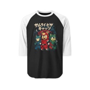 Retro Ninja Three-Quarter Sleeve Raglan Shirt