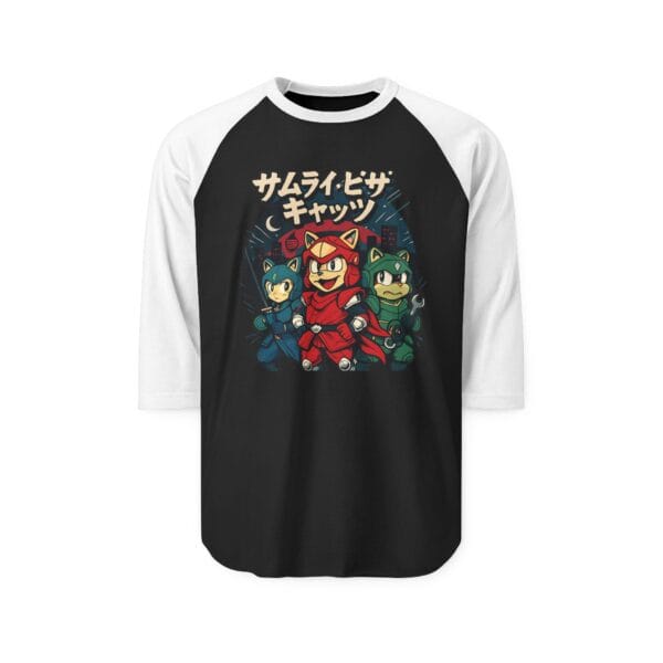 Retro Ninja Three-Quarter Sleeve Raglan Shirt